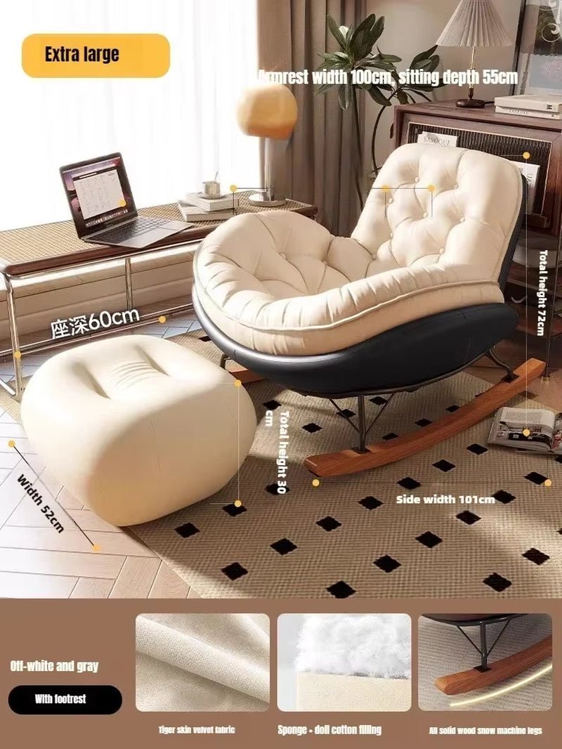 Nordic Rocking Chair, Lounge Chair, Balcony,Living Room Home Leisure, Lazy Sofa, Adult Light Luxury Chair, Single Penguin Chair - Open Season Industries