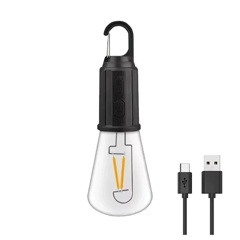 LED Solar Camping Lights USB Rechargeable Bulbs Lamp Dimmable with Hooks Vintage Light for Hiking Tent Lantern Outdoor Lighting - Open Season Industries