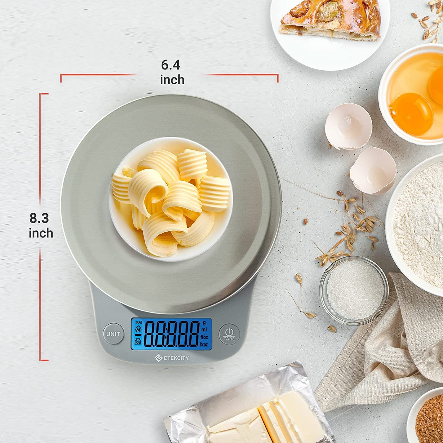 0.1G Food Kitchen Scale, Digital Ounces and Grams for Cooking, Baking, Meal Prep, Dieting, and Weight Loss 11Lb/5Kg 304 Stainless Steel - Open Season Industries