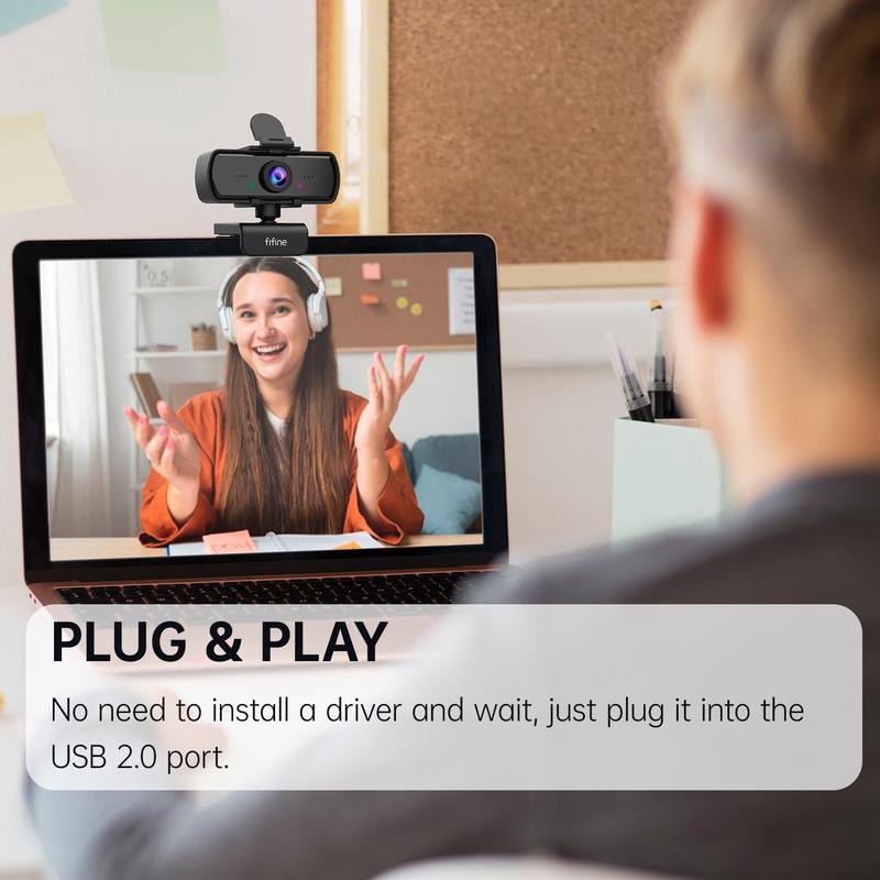 FIFINE K420 2K Computer Webcam Including Tripod Stand with for OBS Streaming, Zoom Meeting on Pc/Laptop - Open Season Industries