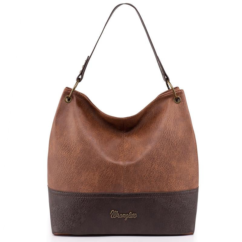 Wrangler Cow Print Hobo Bag Vegan Leather for Woman with Wide Guitar Strap - Open Season Industries