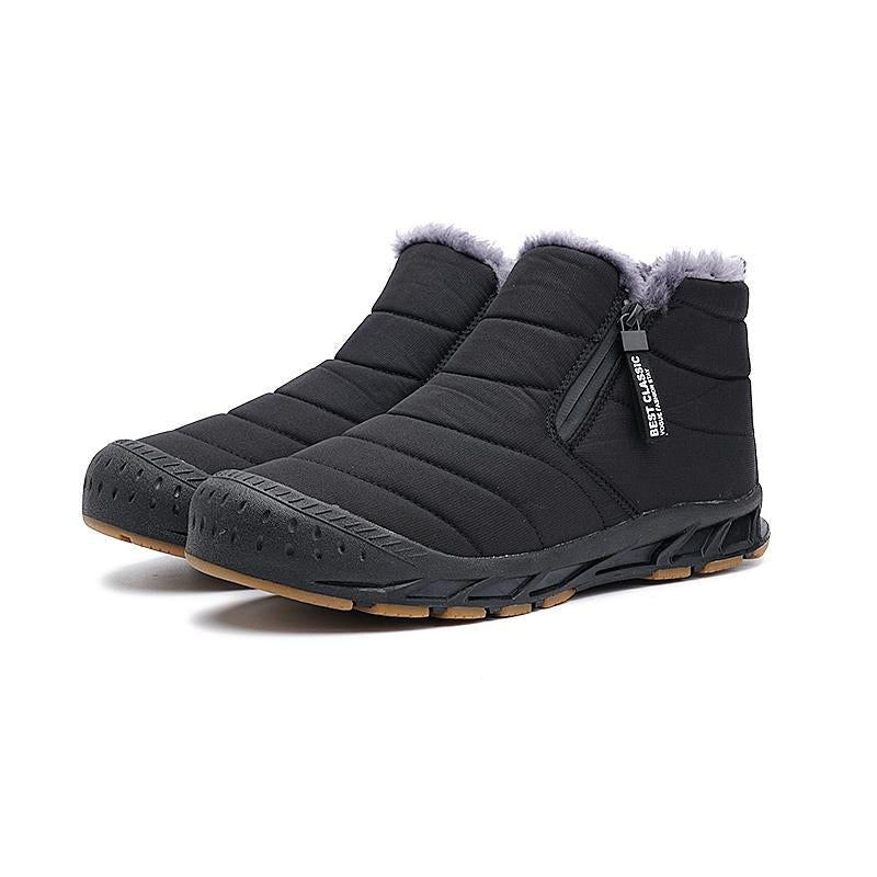 Mens Thermal Snow Boots - Waterproof, Windproof, and Insulated Hiking Boots with Easy Zippers, Soft Fuzzy Lining, and Perfect for Winter Season - Open Season Industries