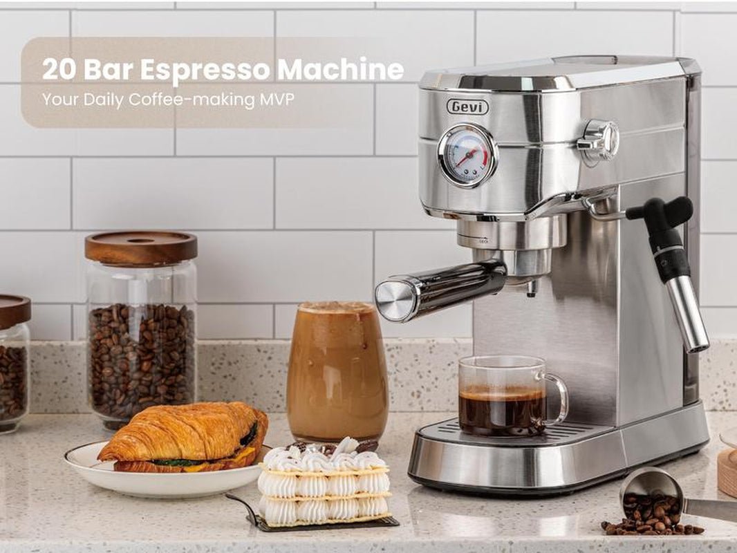 【Springtok】Gevi 20 - Bar Espresso Machine with Automatic Milk Frother | Professional & Compact Coffee Maker for Cappuccino & Latte | Perfect Gift for Coffee Lovers - Open Season Industries