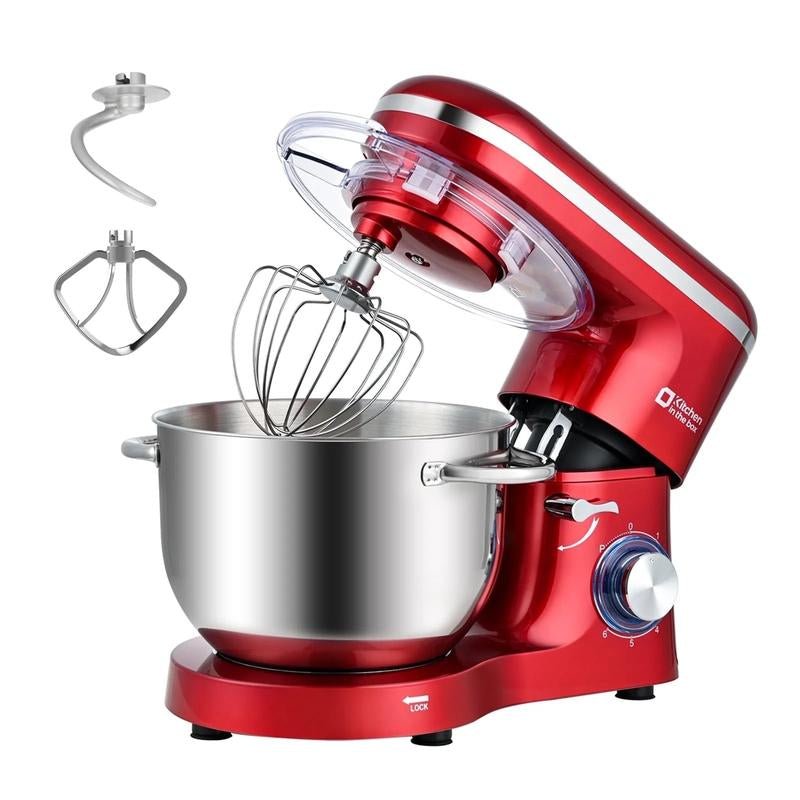 Kitchen in the Box 660W Tilt - Head Stand Mixer | 6.5QT Stainless Steel Bowl, 6 - Speed Electric Food Mixer - Open Season Industries