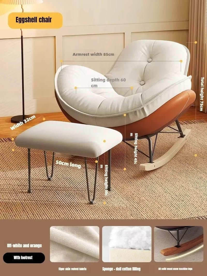 Nordic Rocking Chair, Lounge Chair, Balcony,Living Room Home Leisure, Lazy Sofa, Adult Light Luxury Chair, Single Penguin Chair - Open Season Industries