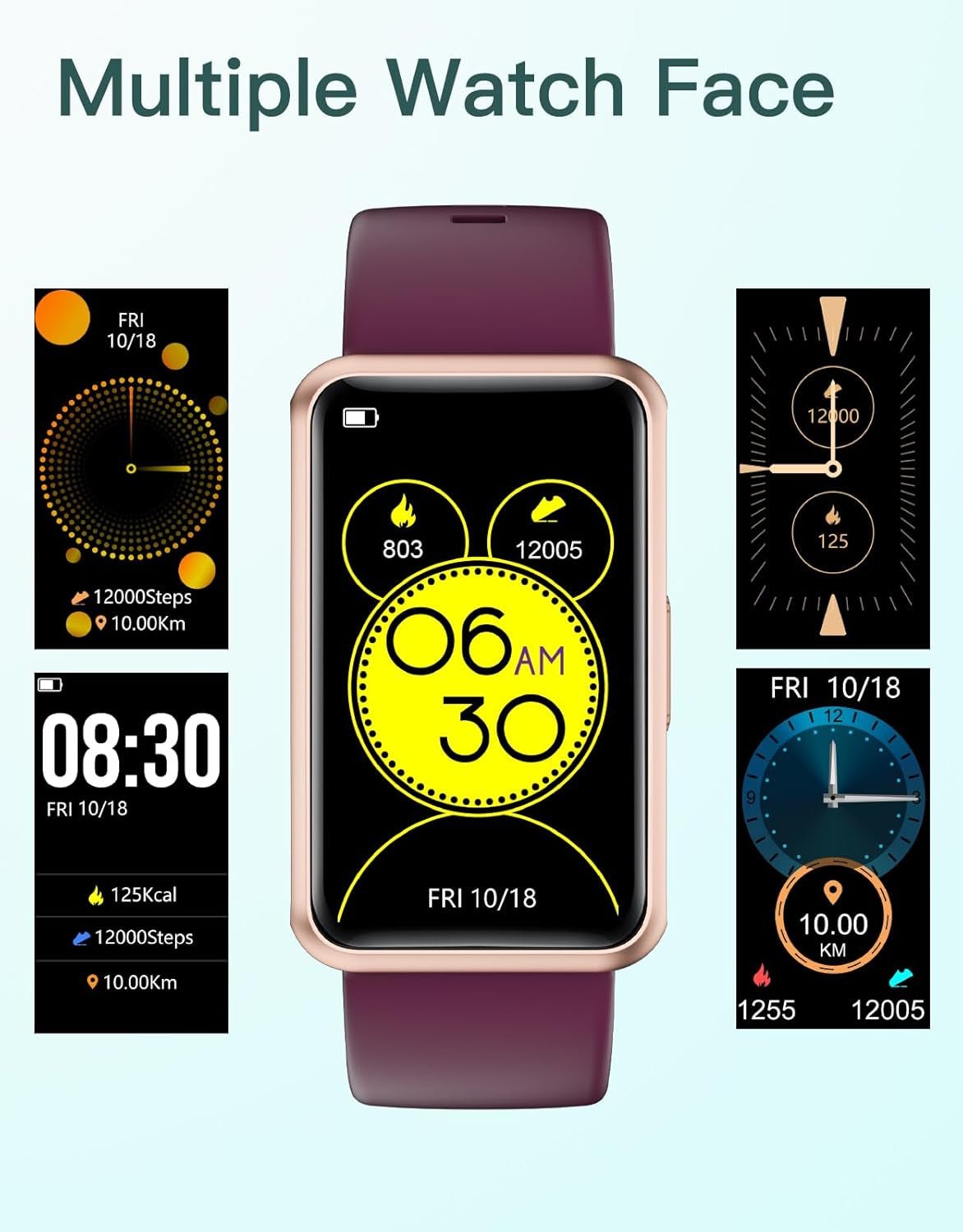 Fitness Tracker No Bluetooth No APP No Phone Needed, Fitness Watch for Men Women Parents IP68 Waterproof with Full Touch Screen Steps Calories Counter Sleep Tracker Alarm Clocks (Purple) - Open Season Industries