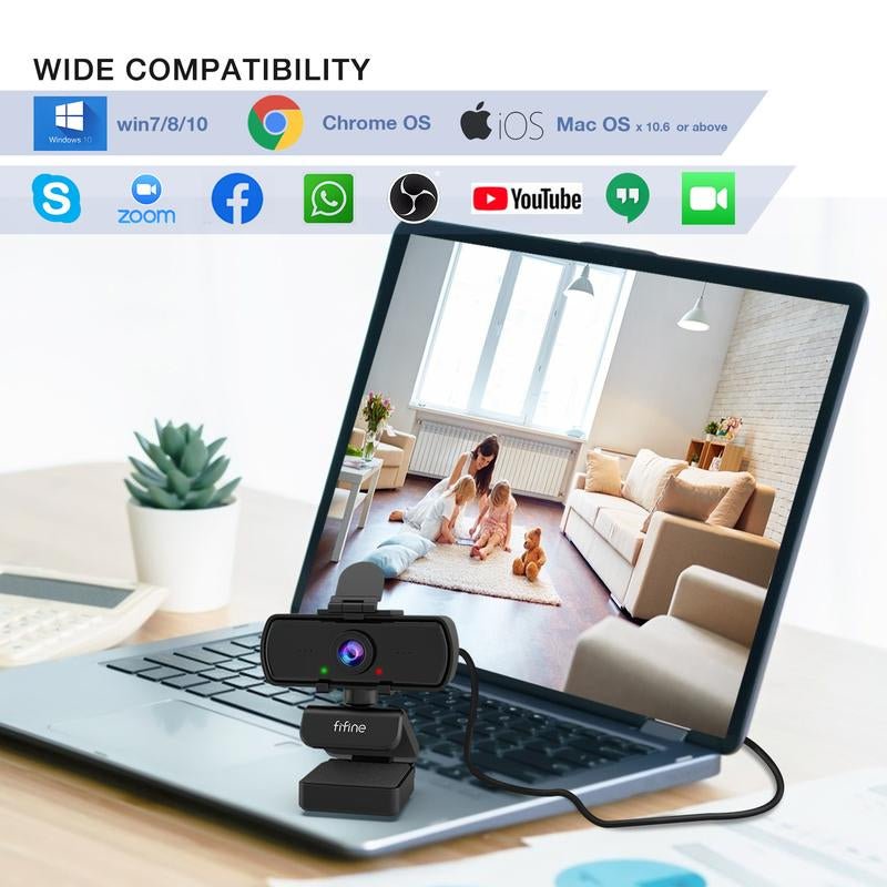 FIFINE K420 2K Computer Webcam Including Tripod Stand with for OBS Streaming, Zoom Meeting on Pc/Laptop - Open Season Industries