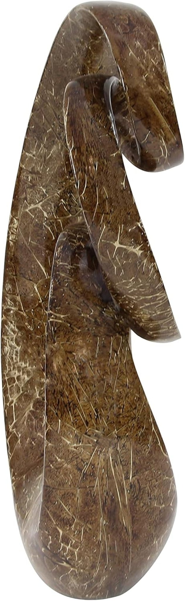 Polystone Abstract Decorative Sculpture Swirl Home Decor Statue, Accent Figurine 14" X 8" X 31", Brown - Open Season Industries