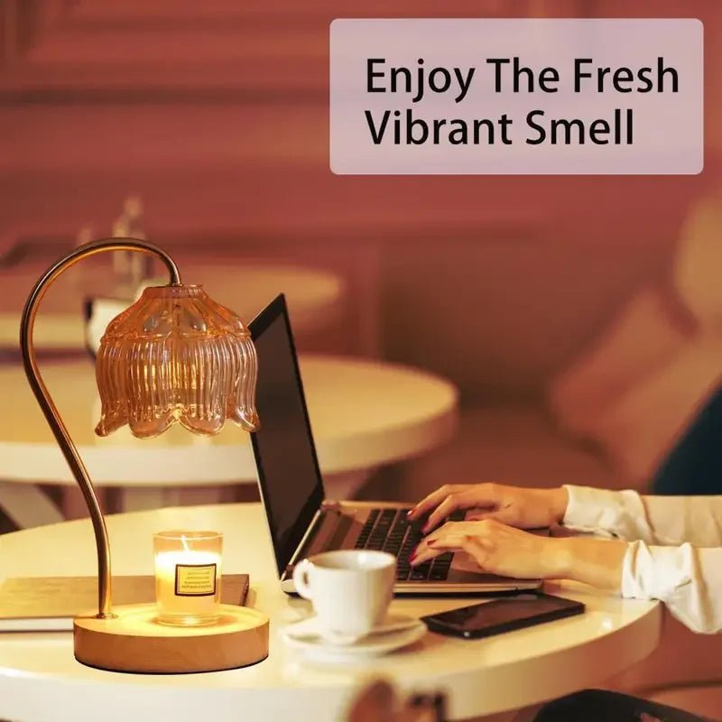 Candle Warmer Lamp Nightstand Lamp Dimmable/ Timer Aromatherapy Lamp without Fire High Quality Glass Lamp Shade - Open Season Industries