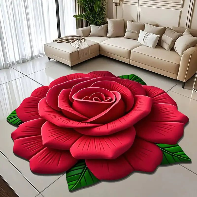 Alien Floral Plush & Diatomaceous Earth Floor Mat Bathroom Absorbent Anti - Slip 3D Fresh Flower Pattern Door Mats Dirt - Resistant - Open Season Industries