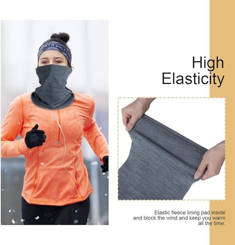 Fleece Winter Neck Warmer Gaiter - 2 Pack for Men & Women, Windproof Face Mask Cover, Cold Weather Scarf - Open Season Industries