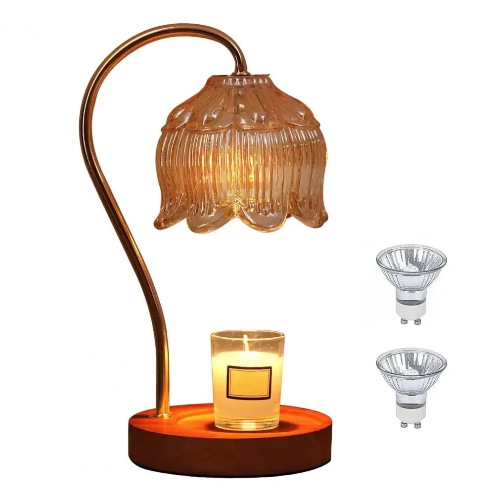 Candle Warmer Lamp Nightstand Lamp Dimmable/ Timer Aromatherapy Lamp without Fire High Quality Glass Lamp Shade - Open Season Industries