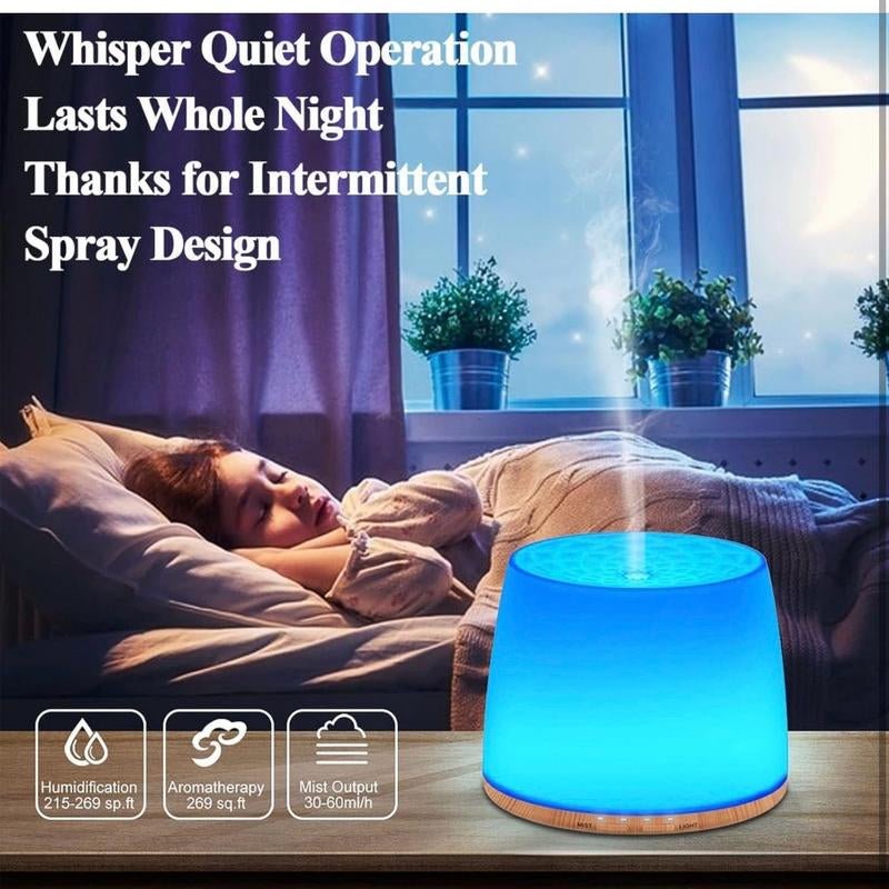 Dark Wood Essential Oil Diffuser, 500Ml Bluetooth Speaker Aroma Diffuser, Ultrasonic Cool Mist Humidifier with Music Player Function - Open Season Industries