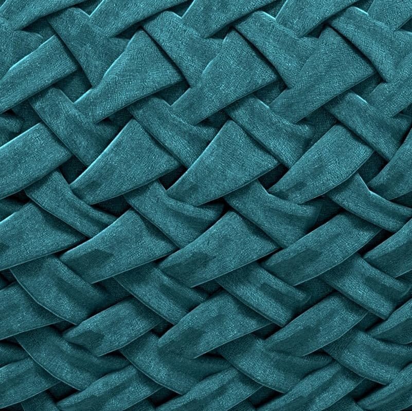 Grafton Transitional round Pouf in Teal Velvet Fabric for the Living Room, Bedroom and Kids Room - Open Season Industries