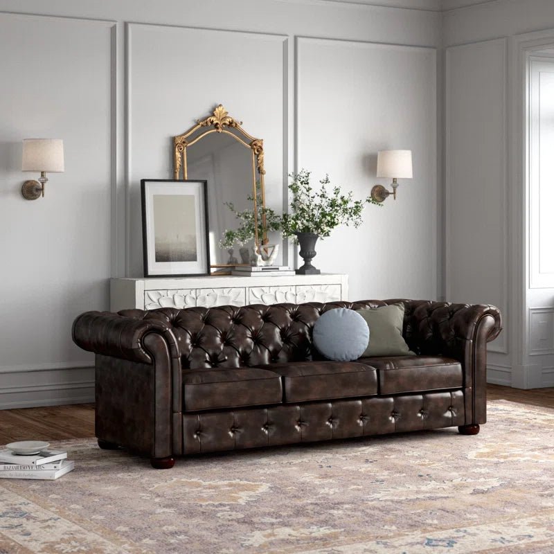 Huskins 91.34'' Faux Leather Sofa - Open Season Industries