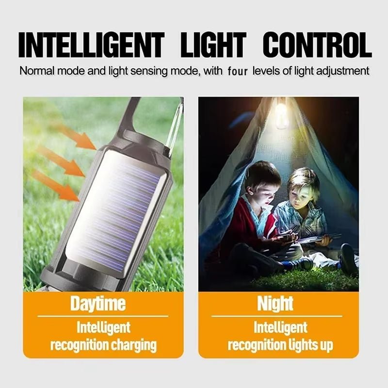 LED Solar Camping Lights USB Rechargeable Bulbs Lamp Dimmable with Hooks Vintage Light for Hiking Tent Lantern Outdoor Lighting - Open Season Industries