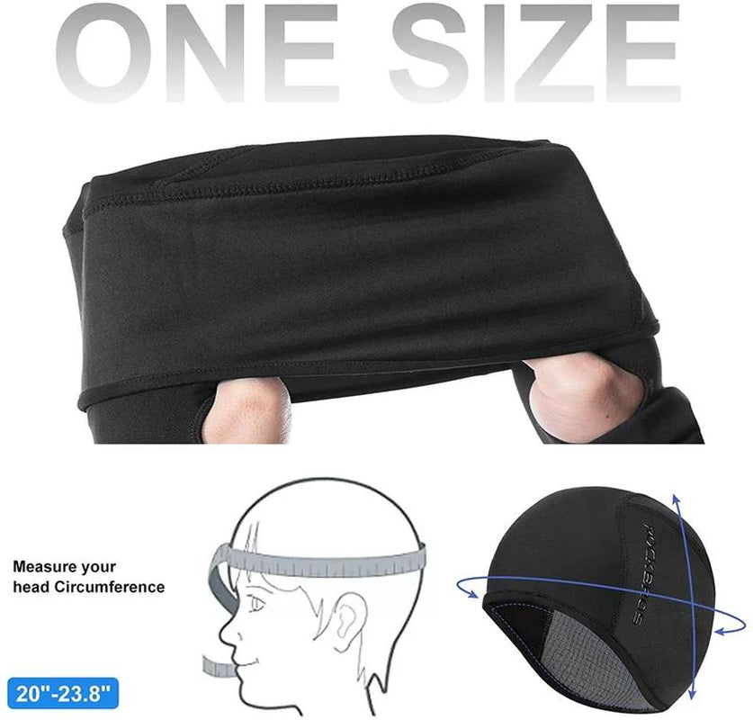 RROCKBROS Skull Cap Men'S Winter Cycling Cap Windproof Warm Fleece Thermal Hat Helmet Liner Caps Black for Hiking Skiing Riding - Open Season Industries