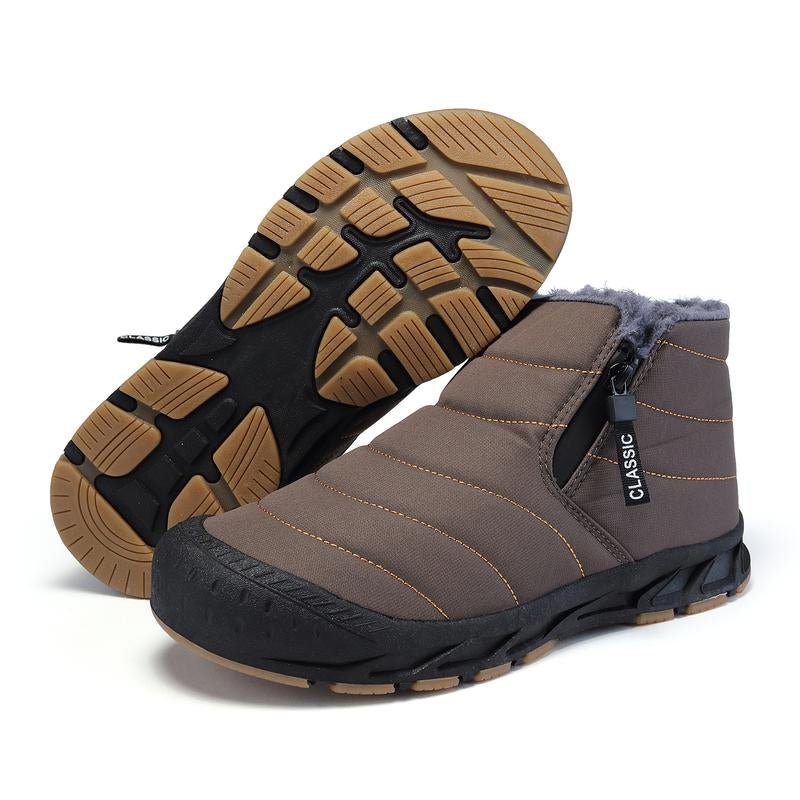 Mens Thermal Snow Boots - Waterproof, Windproof, and Insulated Hiking Boots with Easy Zippers, Soft Fuzzy Lining, and Perfect for Winter Season - Open Season Industries