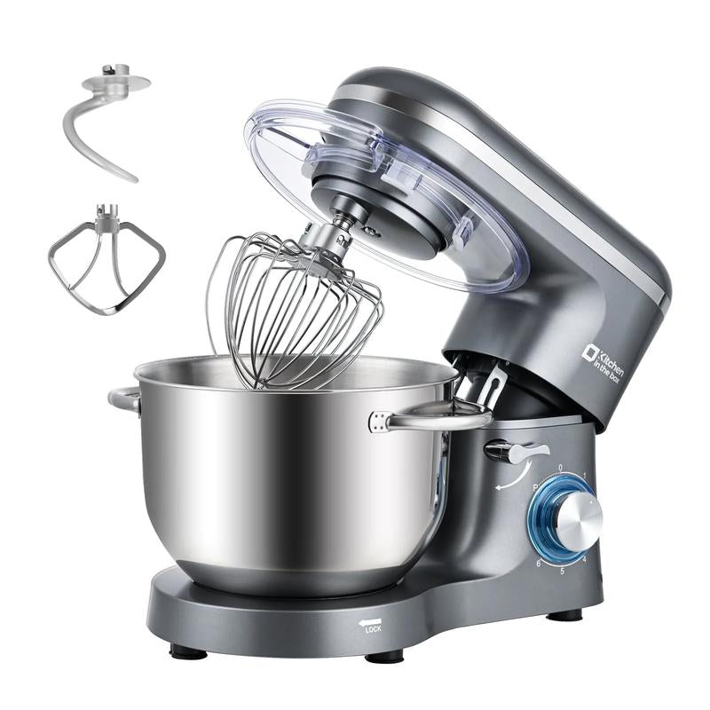 Kitchen in the Box 660W Tilt - Head Stand Mixer | 6.5QT Stainless Steel Bowl, 6 - Speed Electric Food Mixer - Open Season Industries