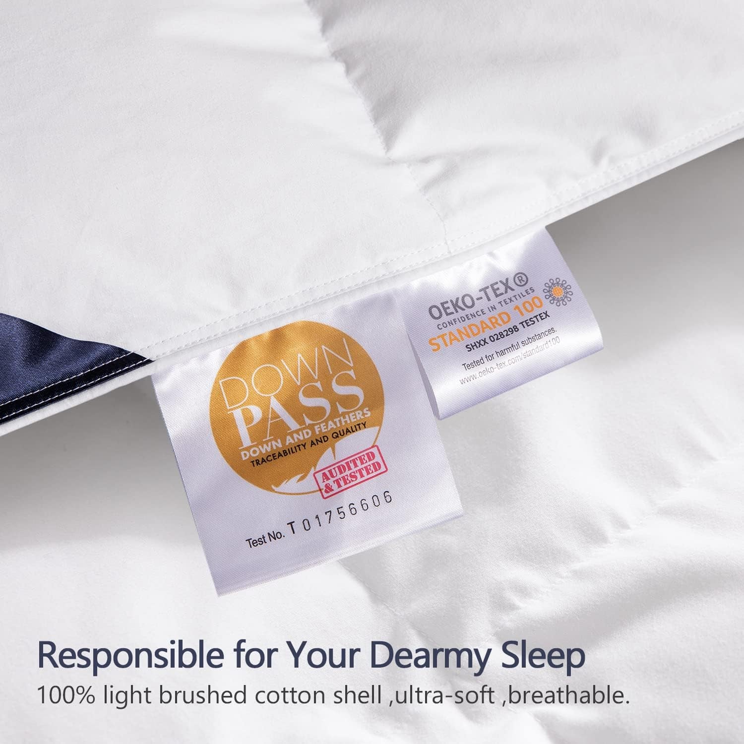 King Size down Comforter - All Season Duvet Insert with Medium Warmth, Soft and Noiseless Shell,8 Corner Tabs, and Machine Washable - White - Open Season Industries