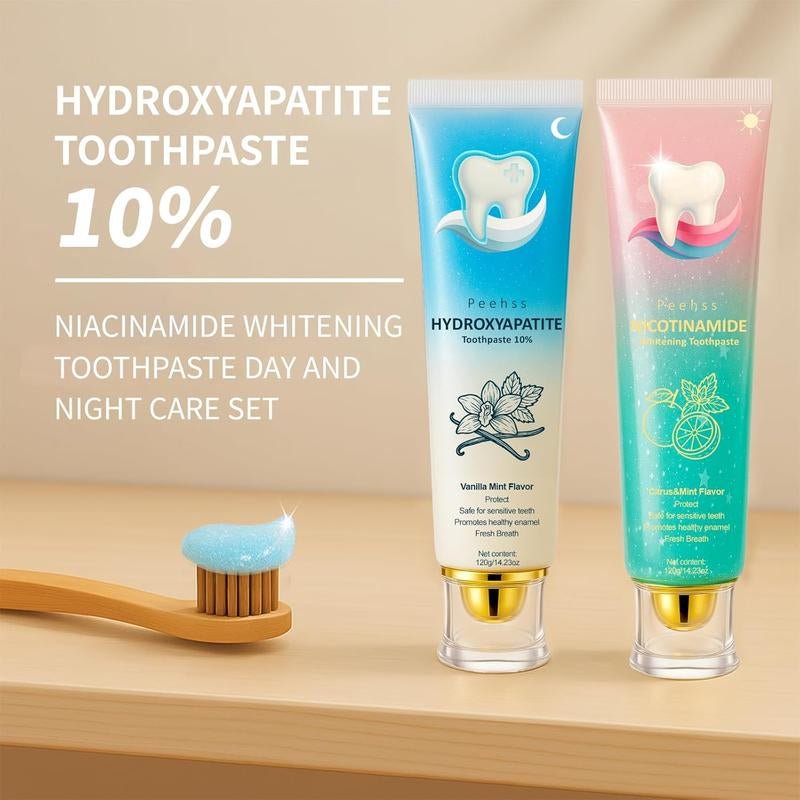 Hydroxyapatite 10% + Niacinamide Whitening Toothpaste , Enamel Repair & Gum Care, Nano Hydroxyapatite - Sensitivity Relief, Whitening, Fluoride - Free, Breath Freshening Nicotinamide - Open Season Industries