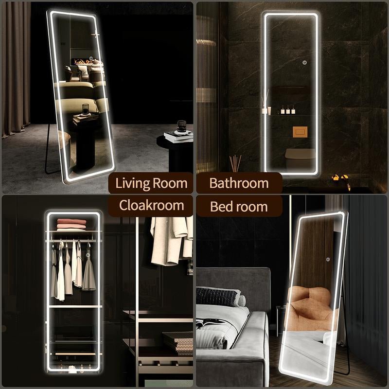 GOGOFREE Full - Length Mirror with LED Lights – 3 Adjustable Color Modes for Style & Functionality - Open Season Industries