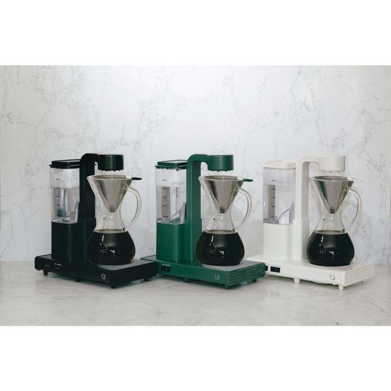 Cookwithwillow - Automatic Pour over Coffee Maker with Glass Carafe and Drip Feature, Brews Hot and Ice Coffee, Made with 99% Recycled Plastics Green Silicone - Open Season Industries