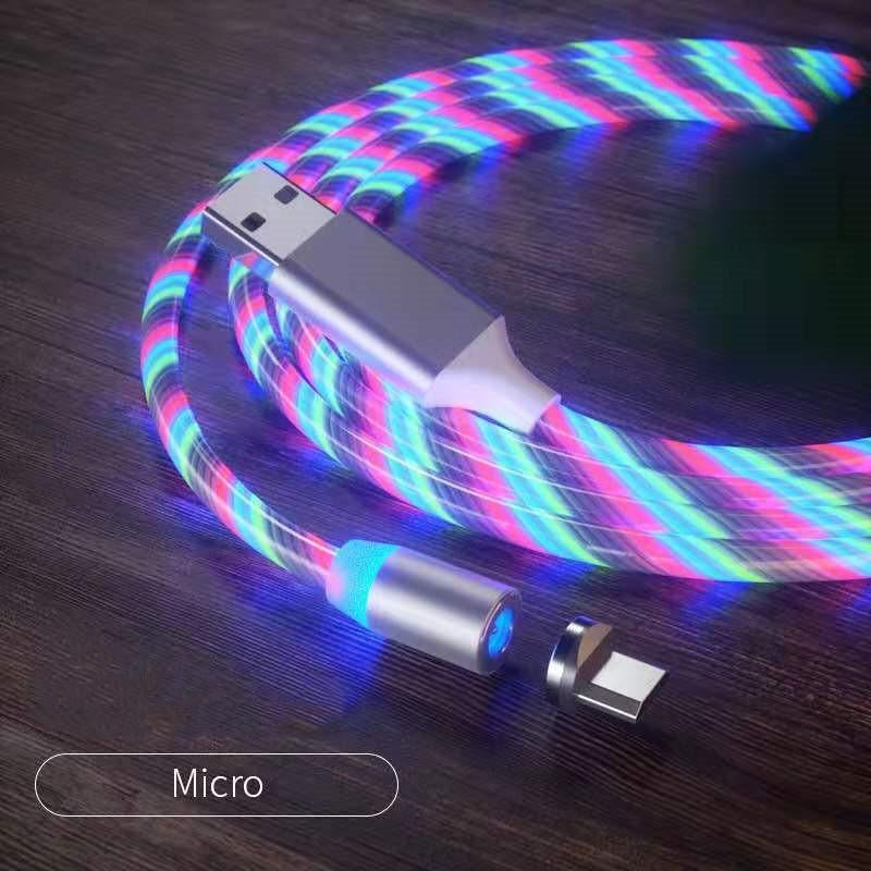 Magnetic Charging Cable Streamer Fast Charging Cable Lighting Micro USB Cable LED Magnet Charger Type - C Cable - Open Season Industries