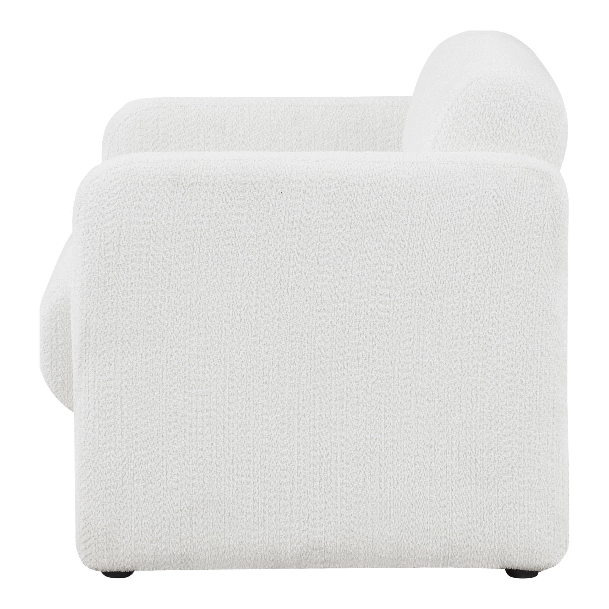 Prie Modern Boucle Fabric Indoor Armchairs & Accent Chairs, White - Open Season Industries