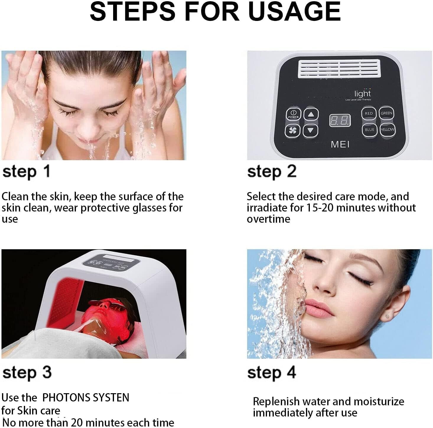 Infrared Light Therapy Led Facial Light Therapy Mask - Derma Plus, Photons Facial Skin Care Machine LED Beauty Mask Therapy Beauty Machine - Open Season Industries
