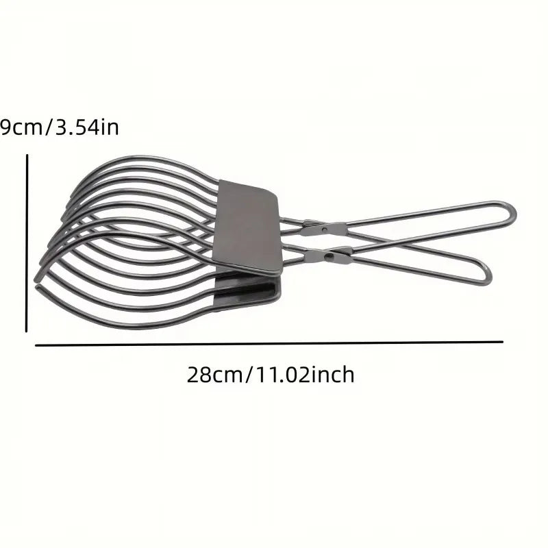 1Pc Stainless Steel Roast Beef Cutting Tongs Portable Meat Bread Slicer Onion Tomato Holder Kitchen Accessories for Slicing - Open Season Industries