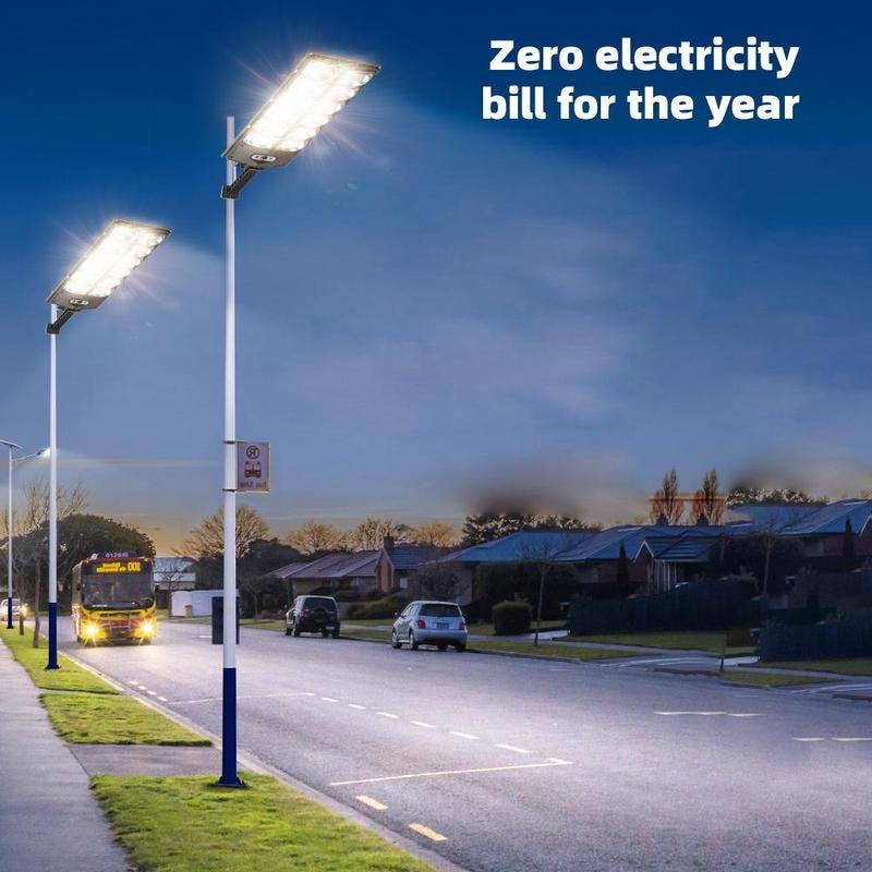 Solar Street Light Outdoor Solar Parking Lot Light with Motion Sensor IP65 Waterproof Commercial Lighting 360 SMD Leds Adjustable Angle Remote Control - Open Season Industries
