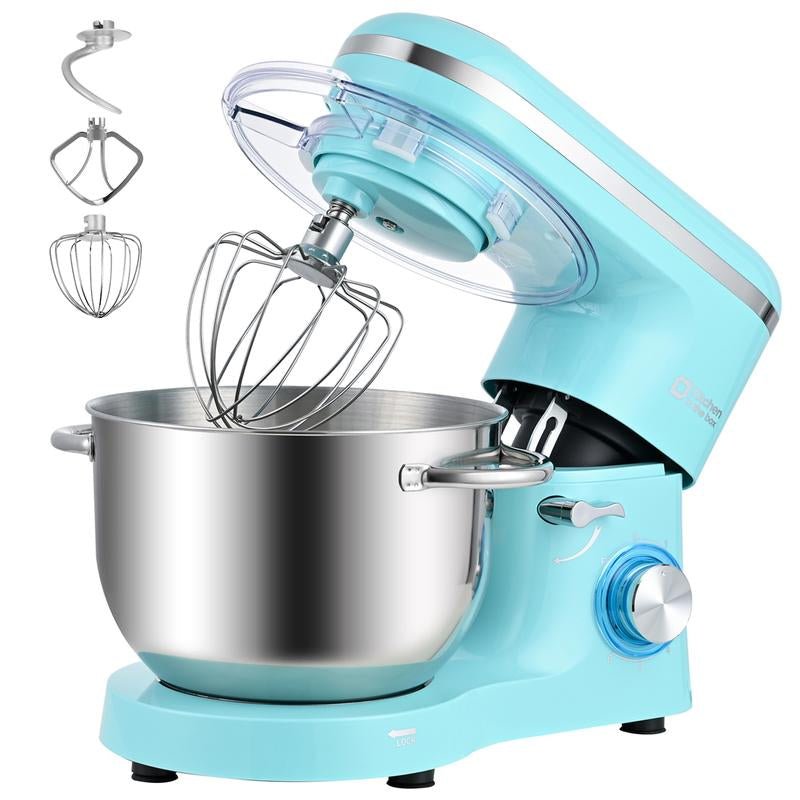 Kitchen in the Box 660W Tilt - Head Stand Mixer | 6.5QT Stainless Steel Bowl, 6 - Speed Electric Food Mixer - Open Season Industries