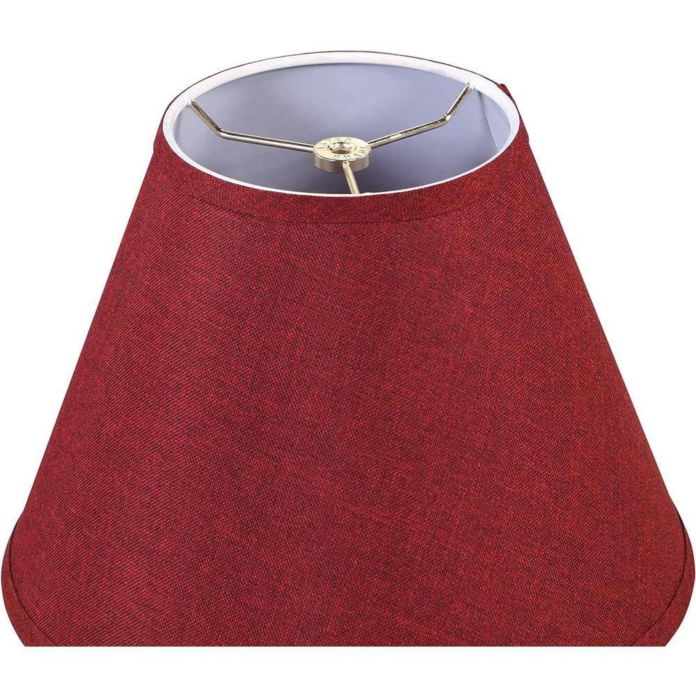 Mix and Match 9 In. Burgundy Burlap Empire Lamp Shade with Spider Fitter - Open Season Industries