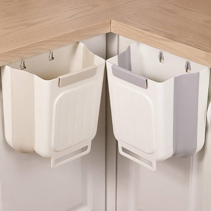Foldable Kitchen Trash Can, Hanging Trash Bin, Space - Saving Hanging Garbage Can for Kitchen Cabinets, Kitchen Accessories - Open Season Industries