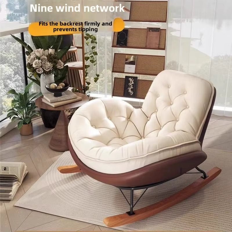 Nordic Rocking Chair, Lounge Chair, Balcony,Living Room Home Leisure, Lazy Sofa, Adult Light Luxury Chair, Single Penguin Chair - Open Season Industries