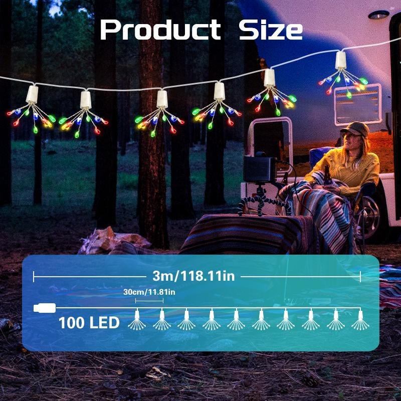 LED String Light, 1 Count 100Leds LED String Light with Remote Control & Timer, USB Powered Decorative Light for Indoor, Party, Wedding, Festival - Open Season Industries