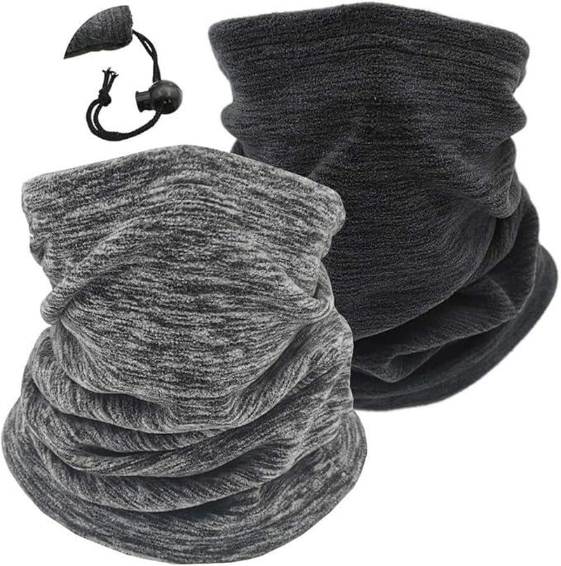 2 Pack Winter Neck Warmer Gaiter Men and Women Fleece Warm Windproof Face Scarf Cover Ski Mask for Cold Weather - Open Season Industries