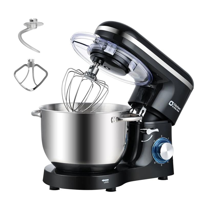 Kitchen in the Box 660W Tilt - Head Stand Mixer | 6.5QT Stainless Steel Bowl, 6 - Speed Electric Food Mixer - Open Season Industries