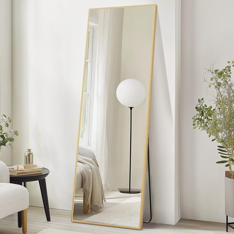 Floor Mirror Stand Mirror Full Length with LED Lights, Floor Mirror Dimming & 3 Color Lighting - Open Season Industries