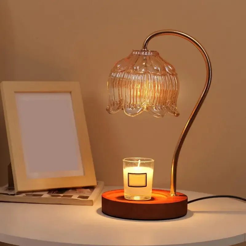Candle Warmer Lamp Nightstand Lamp Dimmable/ Timer Aromatherapy Lamp without Fire High Quality Glass Lamp Shade - Open Season Industries