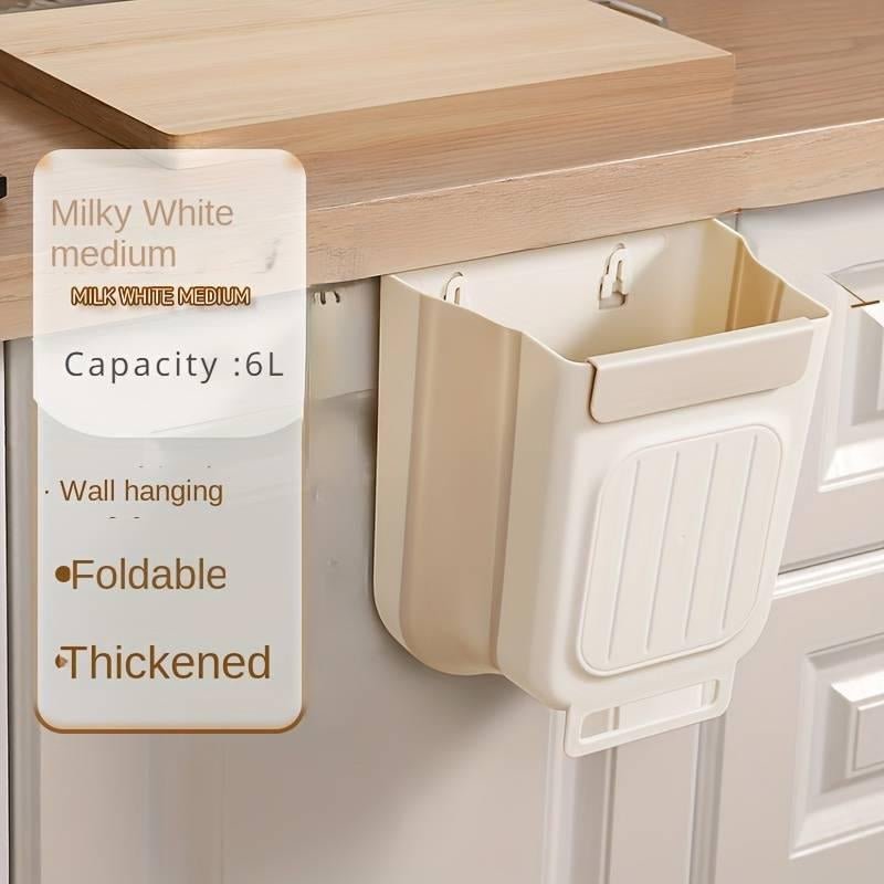 Foldable Kitchen Trash Can, Hanging Trash Bin, Space - Saving Hanging Garbage Can for Kitchen Cabinets, Kitchen Accessories - Open Season Industries