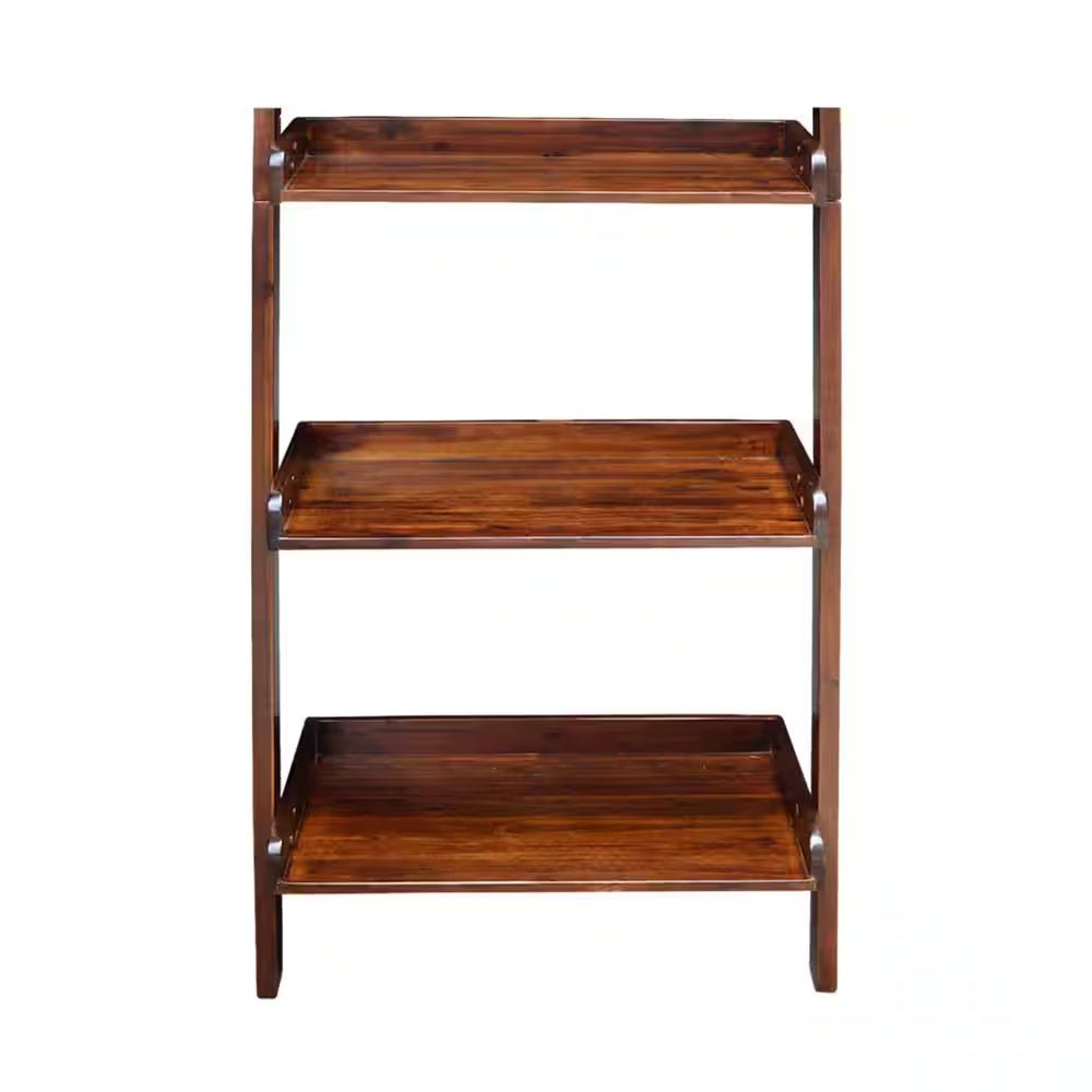 75.5 In. Espresso Wood 5 - Shelf Ladder Bookcase - Open Season Industries