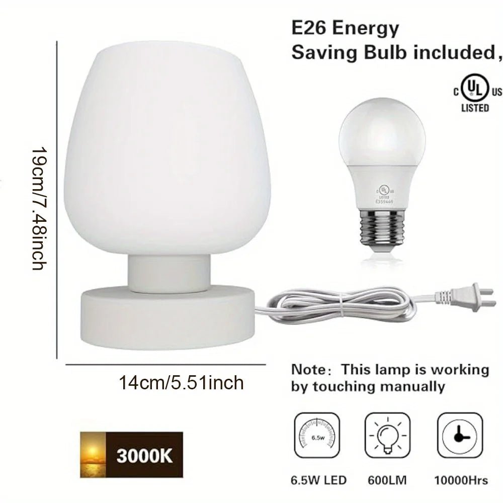 Two Suite Table Lamps, Modern Creative Table Lamps, Dimmable Decorative Lights, Frosted Glass Lamps for Bedroom Bedside - Open Season Industries