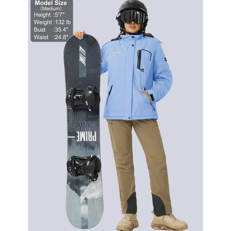 MAGCOMSEN Women'S Waterproof Ski Jacket Hooded Fleece Lined Warm Winter Jacket Snow Coat Mountain Windproof Rain Windbreaker - Open Season Industries