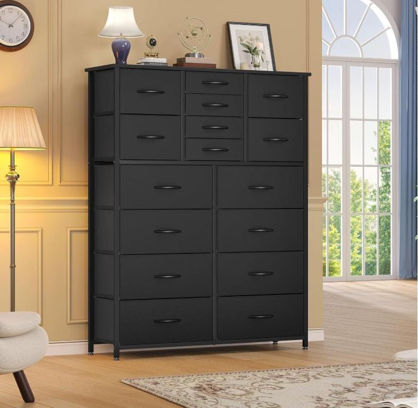 YITAHOME 16 Drawer Dresser, Tall Fabric Drawer, Large Chest of Drawers, Storage Organizer Closet Living Room Entryway with Sturdy Metal Frame and Wooden Top - Open Season Industries