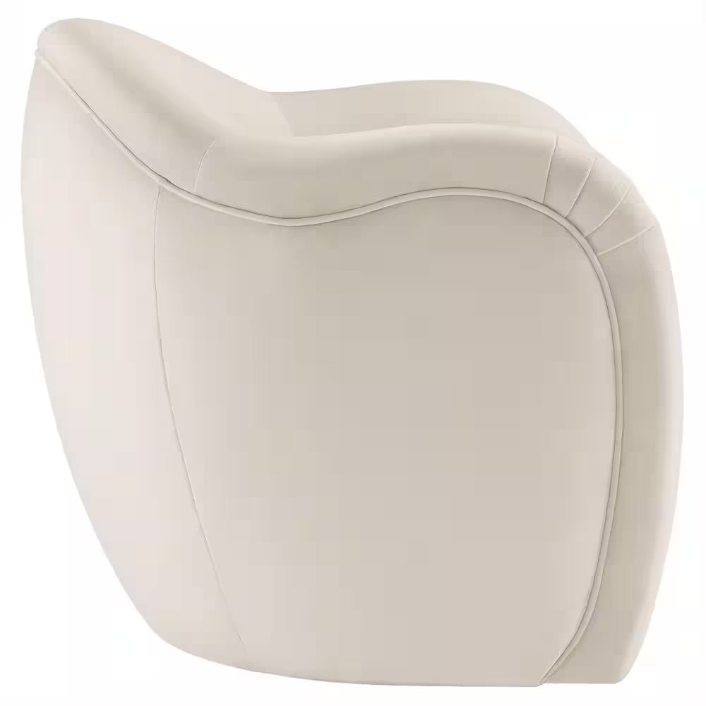 Compose Barrel Chair with Performance Velvet Fabric in Alabaster - Open Season Industries