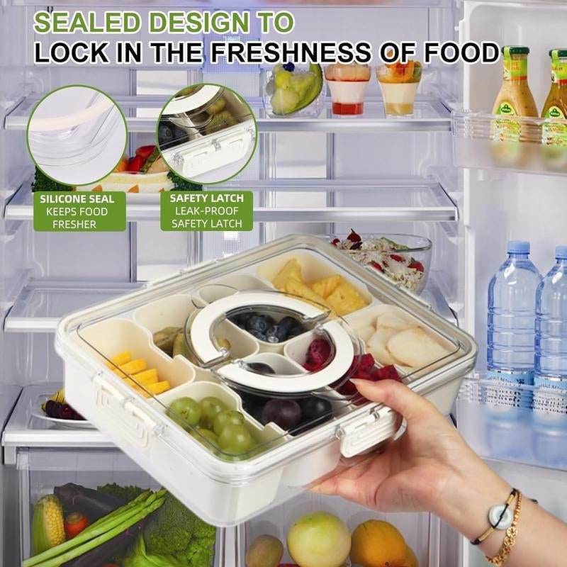 Portable Snack Box with Lid and Handle, Food Tray for Parties, Picnics, Vegetables, Fruits, Nuts, Candy, Entertainment Use - Open Season Industries