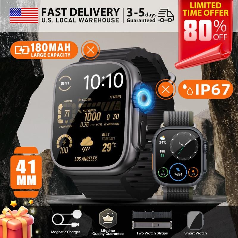 Lightweight 41Mm Smart Watch for Men and Women, 1.72 Inch Display, Bluetooth Calls, 120+ Sports Modes & Real - Time Health Monitoring, Live Special - Open Season Industries