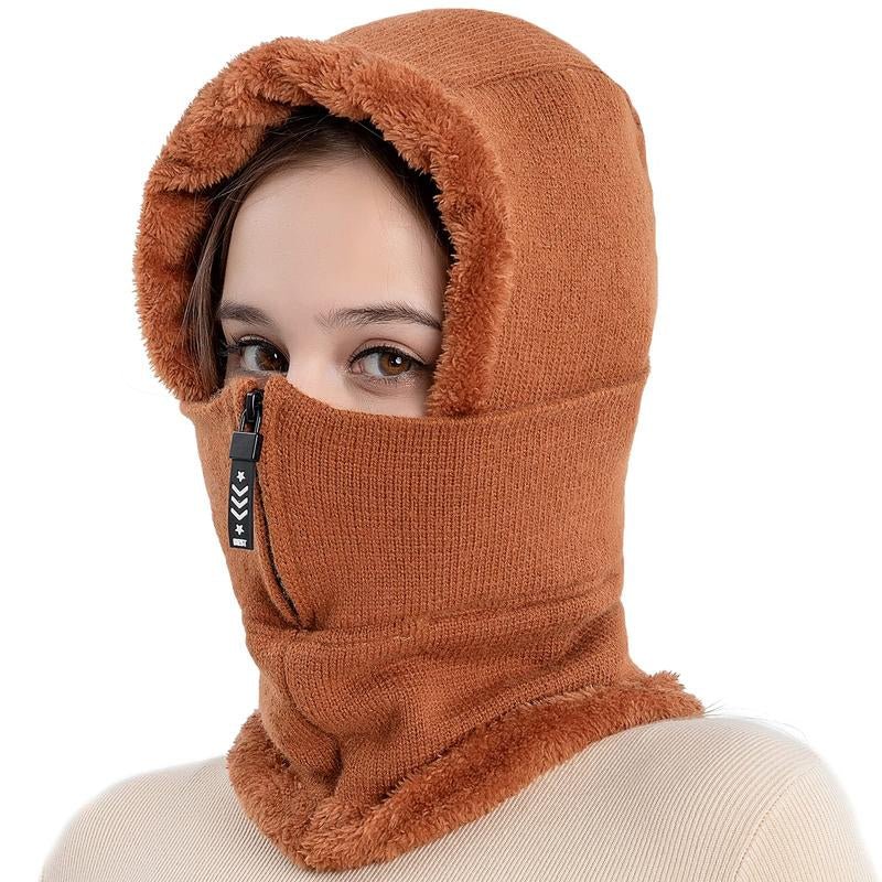 Women Balaclava Beanie Fleece Hood Cycling Ski Thermal Face Cover Hat Winter Warm Cap Scarf for Cold Weather - Open Season Industries